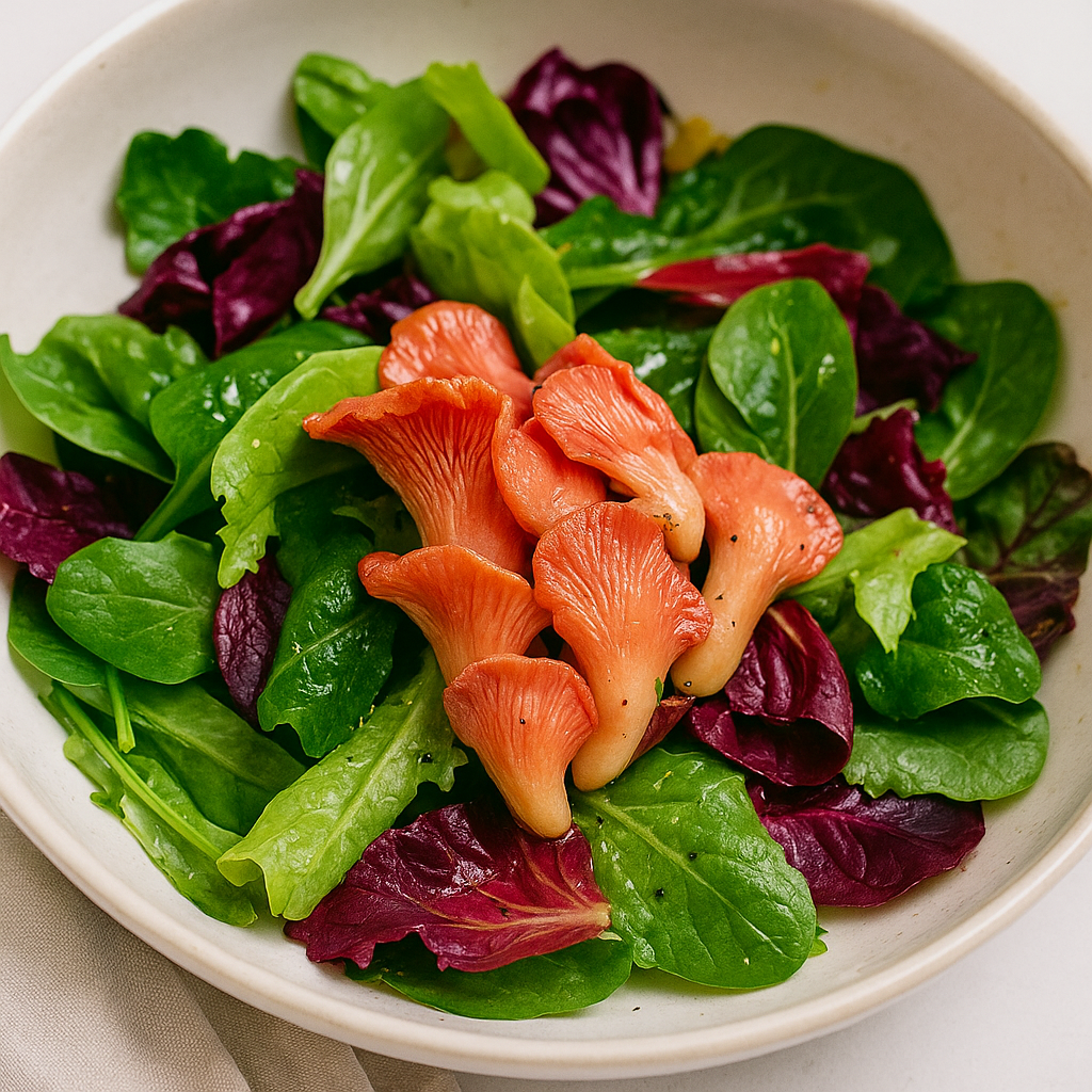 Pink Oyster Mushroom Salad
